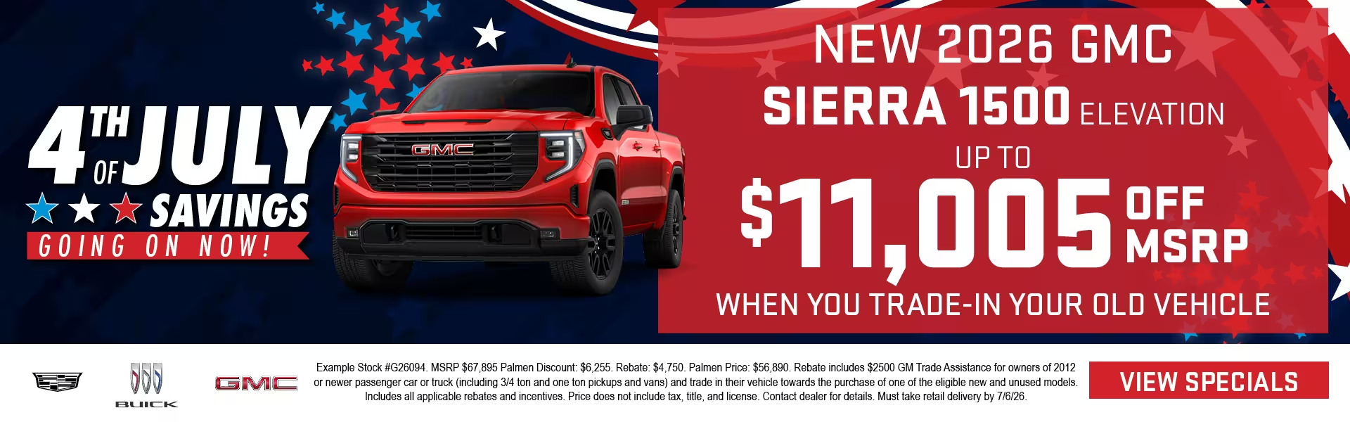 New 2026 Sierra 1500 Elevation - Up to $11,005 Off MSRP when you trade in your old vehicle